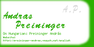 andras preininger business card